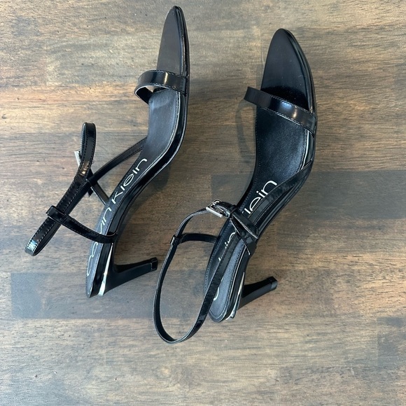 Calvin Klein Black Strappy Mid-Heel Sandals - Picture 4 of 4